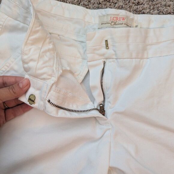 J. Crew White Cotton Chino Shorts | Women’s Size 8 Classic Summer Casual - Picture 3 of 4